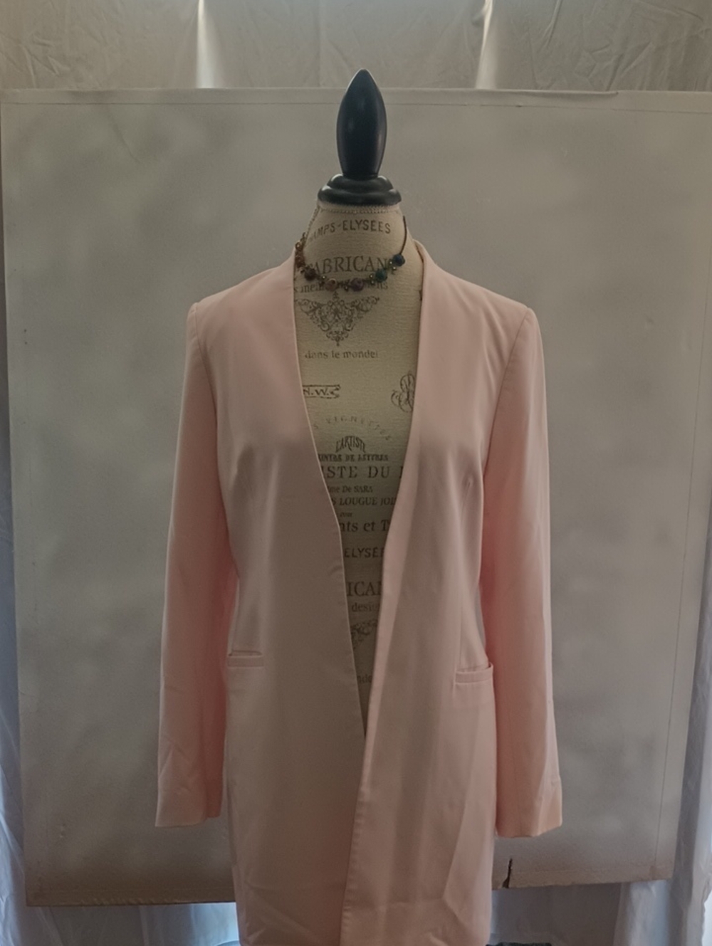 Calvin Klein Pale Pink Open-Front Women's Blazer